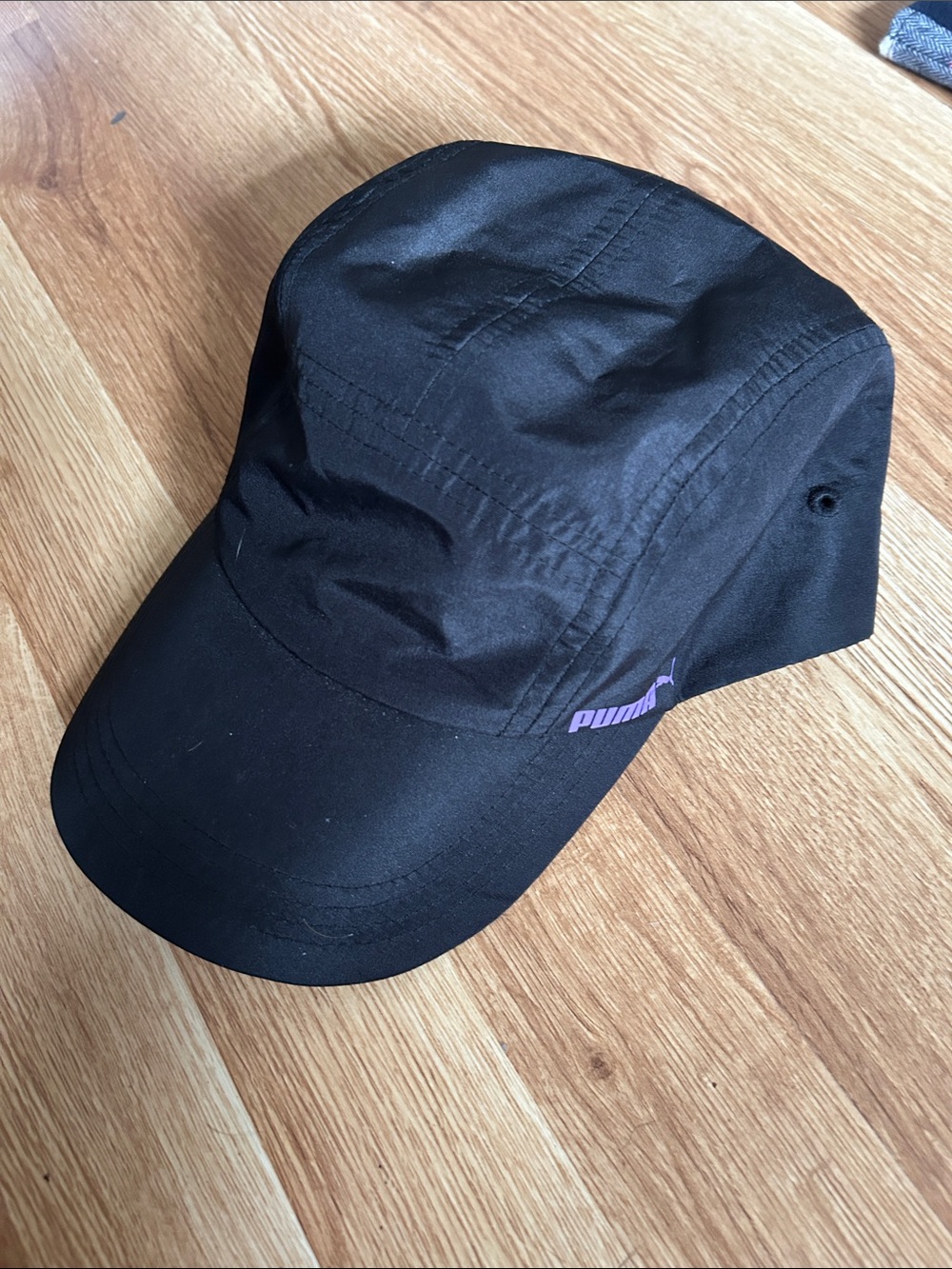 Puma Black Cap with Purple Logo